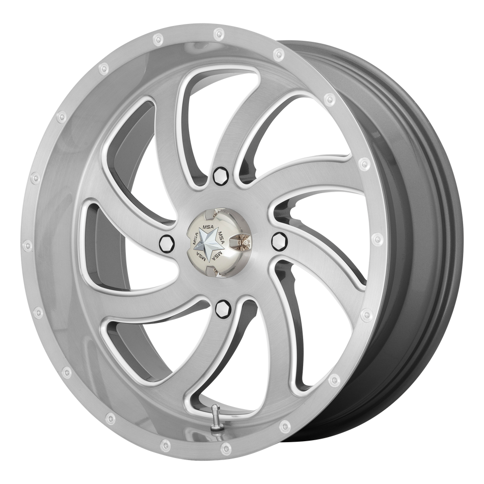 MSA Offroad Wheels M36 SWITCH UTV 18x7 ET0 4x137 Brushed Titanium