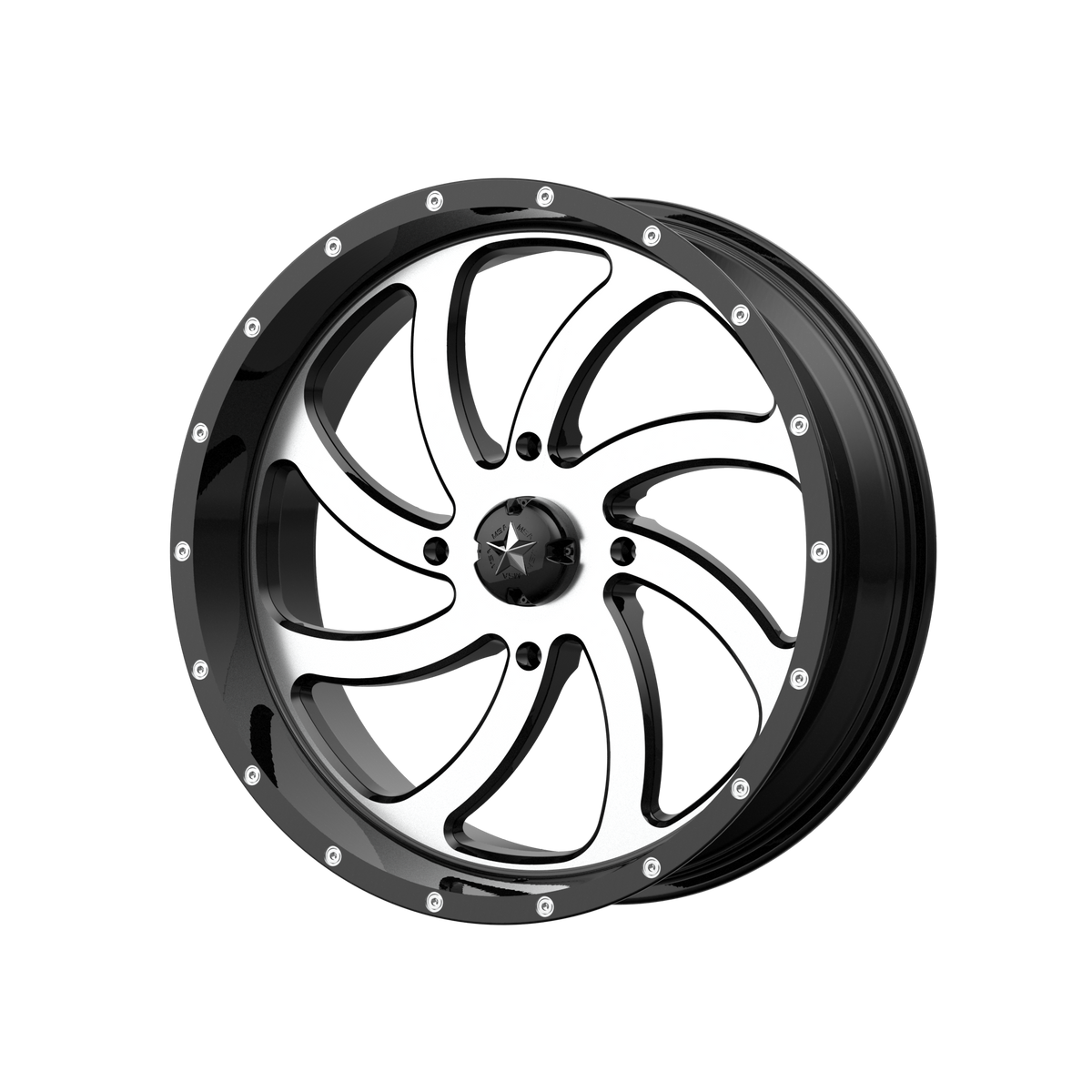 MSA Offroad Wheels M36 SWITCH UTV 20x7 ET0 4x156 Machined Gloss Black