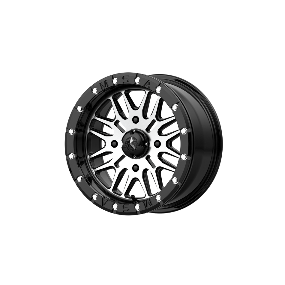 MSA Offroad Wheels M37 BRUTE UTV BEADLOCK 14x7 ET10 4x110 Gloss Black Machined