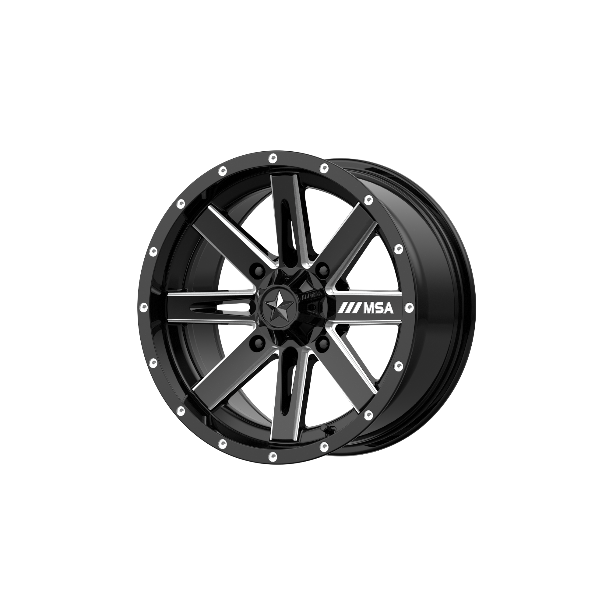 MSA Offroad Wheels M41 BOXER UTV 18x7 ET10 4x137 Gloss Black Milled