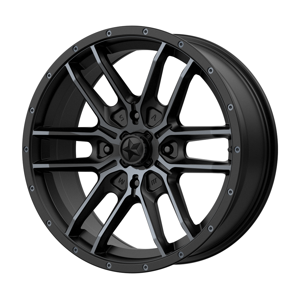 MSA Offroad Wheels M43 FANG UTV 15x7 ET10 4x156 Satin Black w/ Titanium Tint
