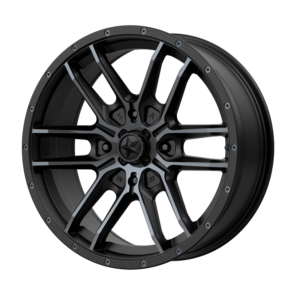 MSA Offroad Wheels M43 FANG UTV 15x7 ET10 4x156 Satin Black w/ Titanium Tint