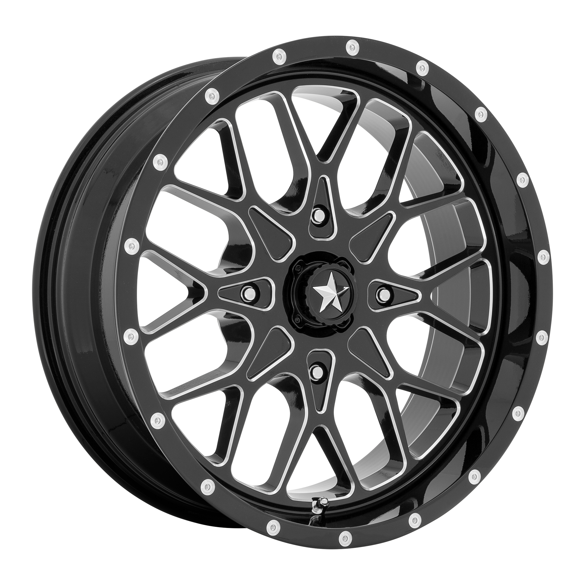 MSA Offroad Wheels M45 PORTAL UTV 14x7 ET10 4x156 Gloss Black Milled