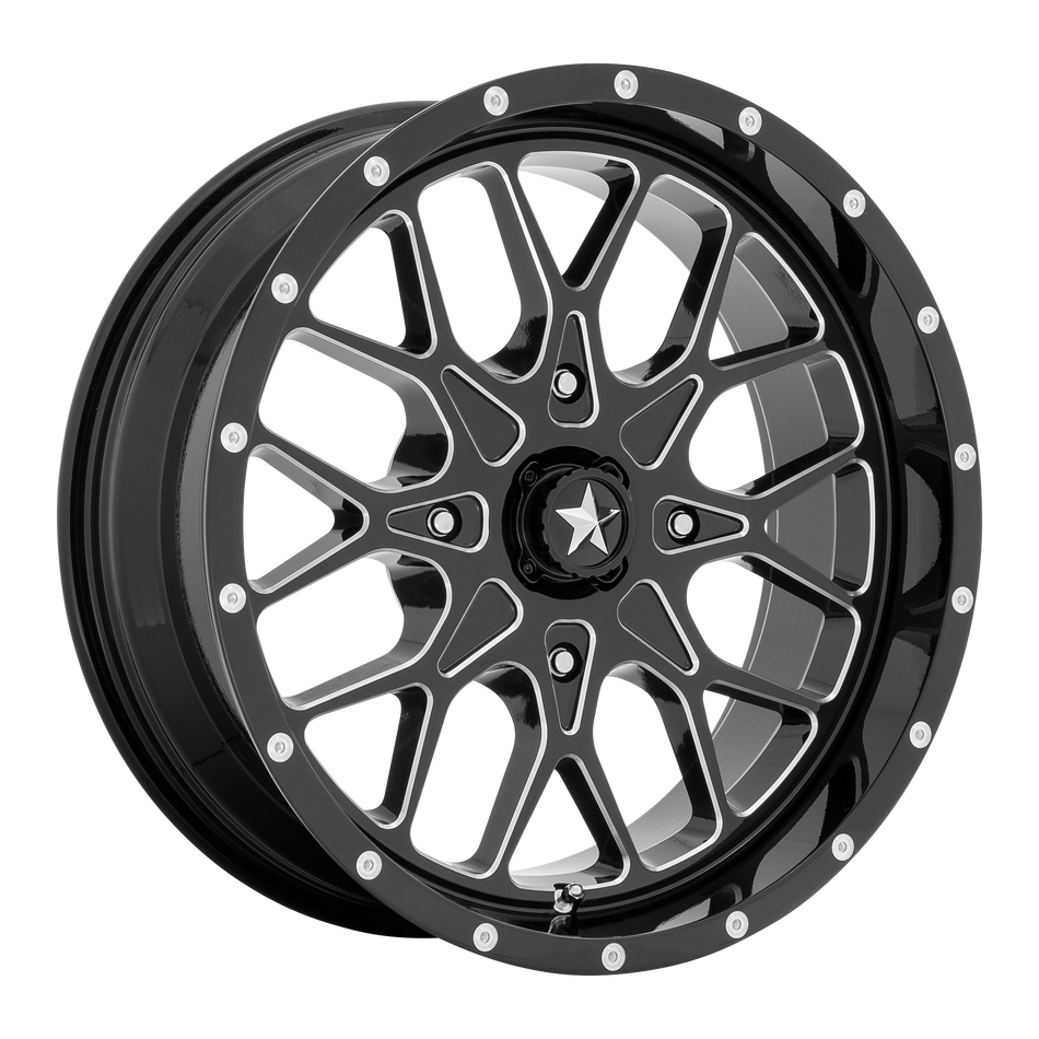 MSA Offroad Wheels M45 PORTAL UTV 14x7 ET10 4x156 Gloss Black Milled