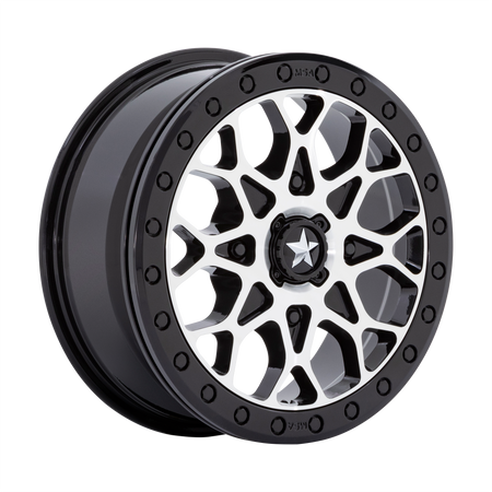MSA Offroad Wheels M48 PORTAL UTV BEADLOCK 15x6 ET38 4x137 Gloss Black Machined w/ Gloss Black Ring