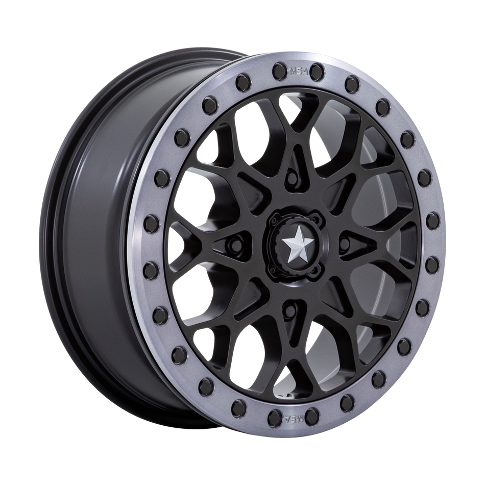 MSA Offroad Wheels M48 PORTAL UTV BEADLOCK 15x6 ET38 4x137 Satin Black w/ Gray Tint Ring
