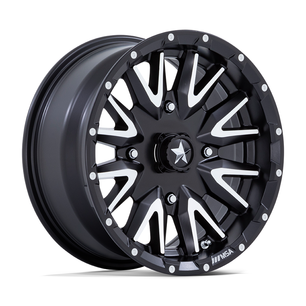 MSA Offroad Wheels M49 CREED UTV 14x7 ET-47 4x110 Matte Black Machined