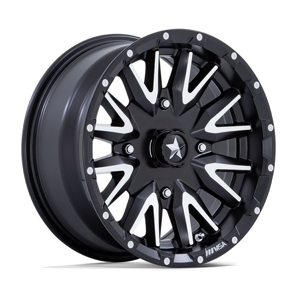 MSA Offroad Wheels M49 CREED UTV 14x7 ET-47 4x110 Matte Black Machined