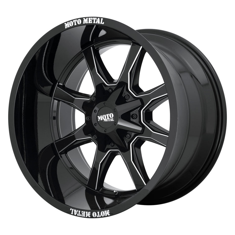 Moto Metal MO970 20x10 ET-18 8x170 Gloss Black w/ Milled Spoke & Lip