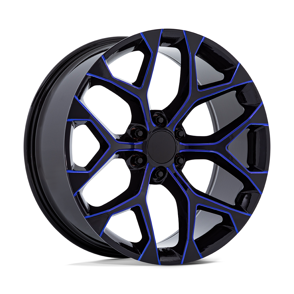 Performance Replicas PR176 24x10 ET24 6x139.7 Gloss Black Machined w/ Blue Milled