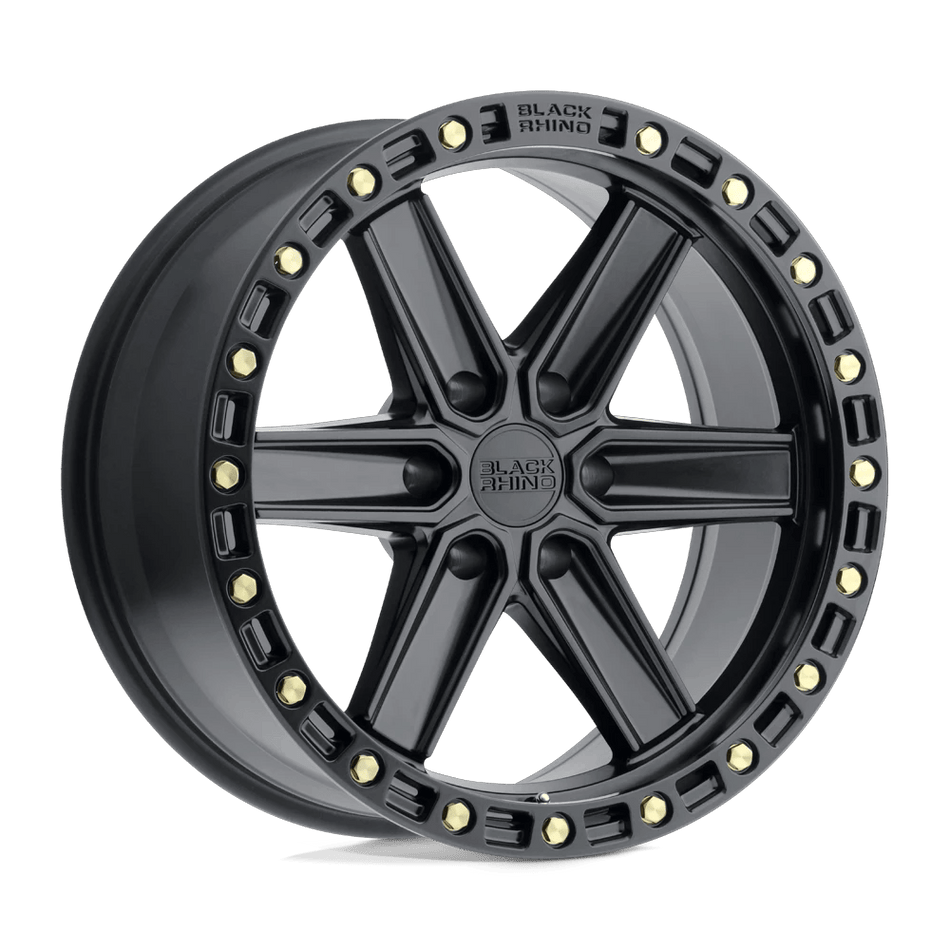 Black Rhino Hard Alloys HENDERSON 20x9.5 ET-18 6x139.7 Matte Black w/ Brass Bolts