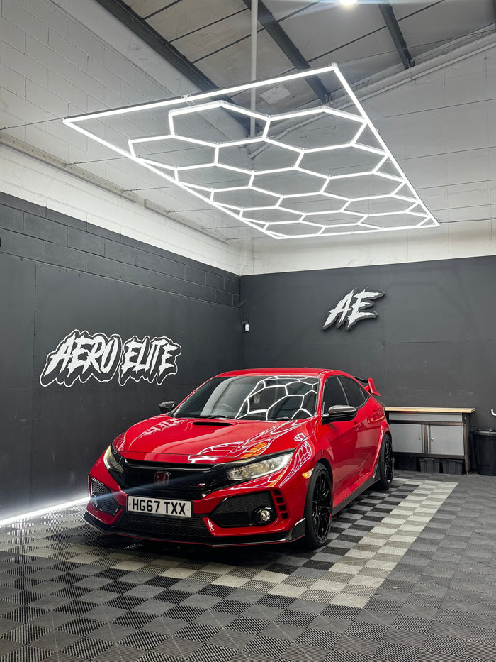 Honda Civic Type R (FK8) with new wheels and intake by Aero Elite, front three-quarter view