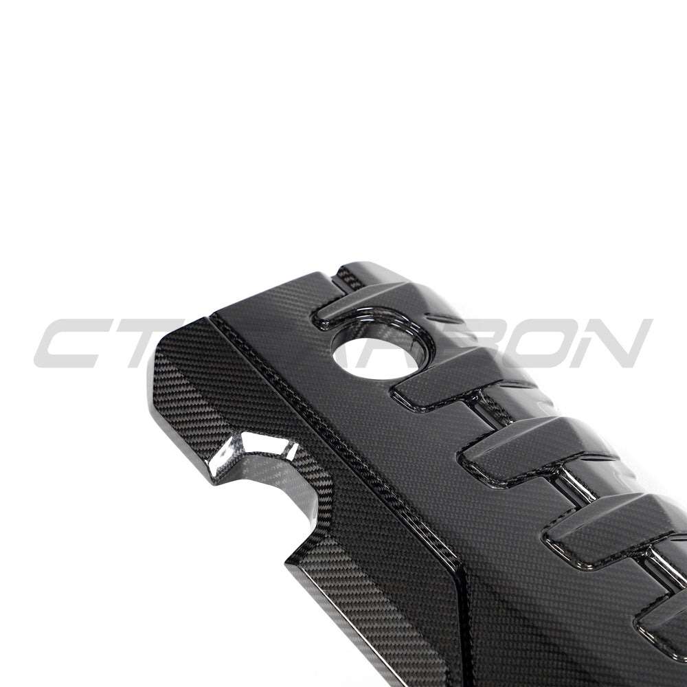 AUDI RS3 8Y 2020+ CARBON FIBRE ENGINE COVER-Accessories-CT CARBON-CT Carbon - High-quality carbon fiber and gloss black aerodynamic parts for premium sports and luxury vehicles.