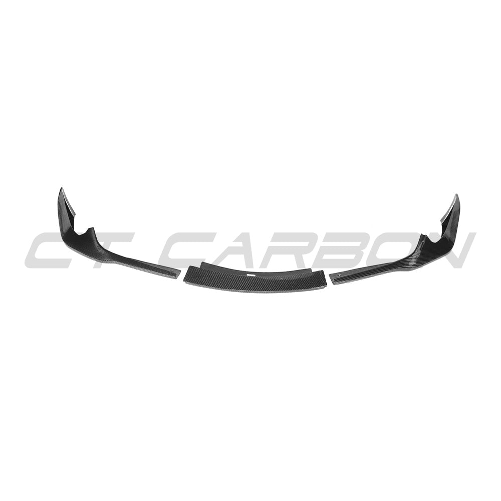 TOYOTA SUPRA 2019+ A90 CARBON FIBRE SPLITTER - V3-Splitter-CT CARBON-CT Carbon - High-quality carbon fiber and gloss black aerodynamic parts for premium sports and luxury vehicles.