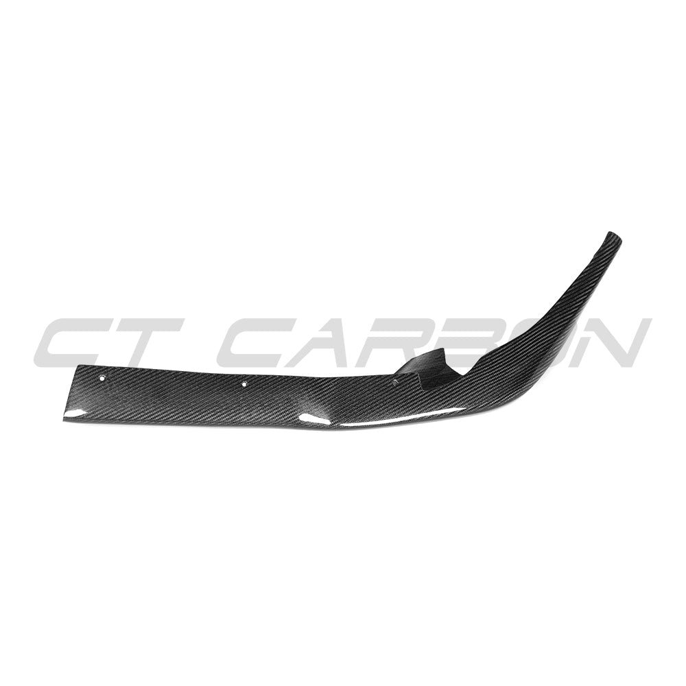 TOYOTA SUPRA 2019+ A90 CARBON FIBRE SPLITTER - V3-Splitter-CT CARBON-CT Carbon - High-quality carbon fiber and gloss black aerodynamic parts for premium sports and luxury vehicles.