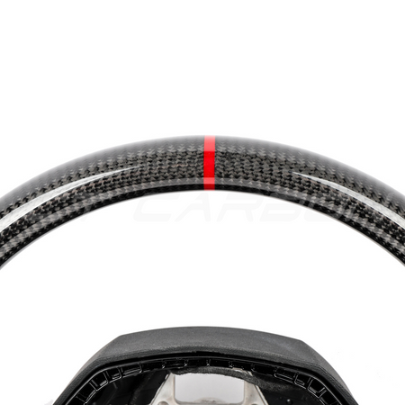 LAMBORGHINI AVENTADOR CARBON FIBRE / ALCANTARA FLAT BOTTOM CUSTOM STEERING WHEEL