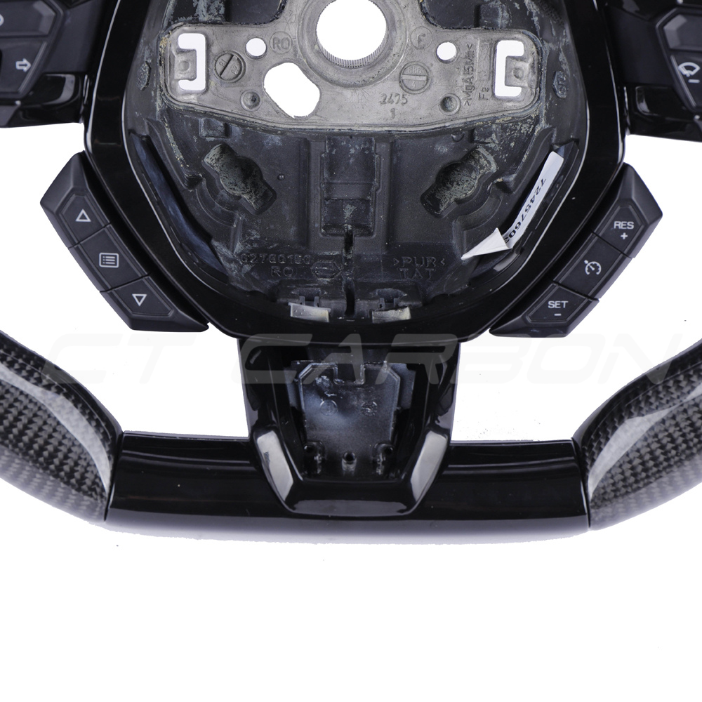 LAMBORGHINI HURACAN CARBON FIBRE / ALCANTARA FLAT TOP AND BOTTOM CUSTOM STEERING WHEEL