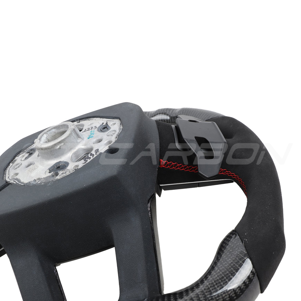 LAMBORGHINI HURACAN LEATHER / CARBON FIBRE LED FLAT BOTTOM CUSTOM STEERING WHEEL