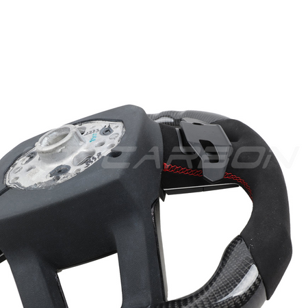 LAMBORGHINI HURACAN LEATHER / CARBON FIBRE LED FLAT BOTTOM CUSTOM STEERING WHEEL