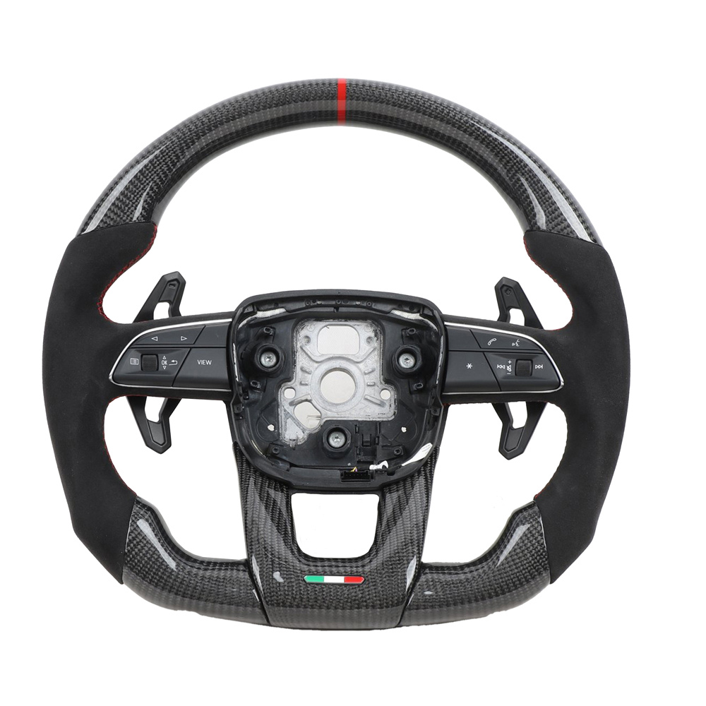 LAMBORGHINI URUS CARBON FIBRE / ALCANTARA FLAT BOTTOM CUSTOM STEERING WHEEL