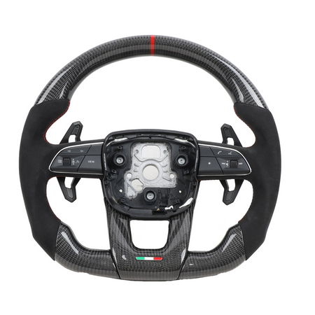 LAMBORGHINI URUS CARBON FIBRE / ALCANTARA FLAT BOTTOM CUSTOM STEERING WHEEL