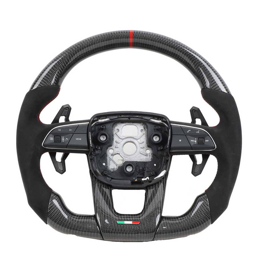 LAMBORGHINI URUS CARBON FIBRE / ALCANTARA FLAT BOTTOM CUSTOM STEERING WHEEL