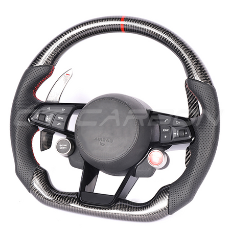 LAMBORGHINI URUS CARBON FIBRE / ALCANTARA FLAT BOTTOM CUSTOM STEERING WHEEL