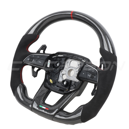 LAMBORGHINI URUS CARBON FIBRE / ALCANTARA FLAT BOTTOM CUSTOM STEERING WHEEL