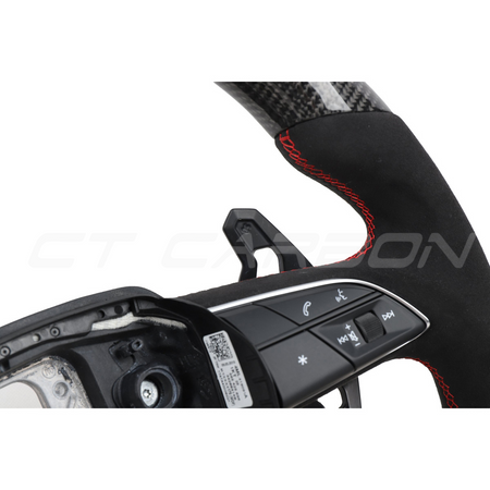 LAMBORGHINI URUS CARBON FIBRE / ALCANTARA FLAT BOTTOM CUSTOM STEERING WHEEL