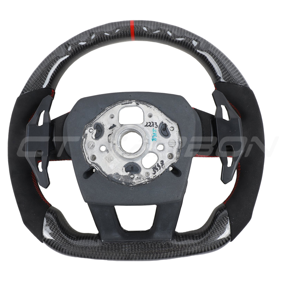 LAMBORGHINI URUS CARBON FIBRE / ALCANTARA FLAT BOTTOM CUSTOM STEERING WHEEL