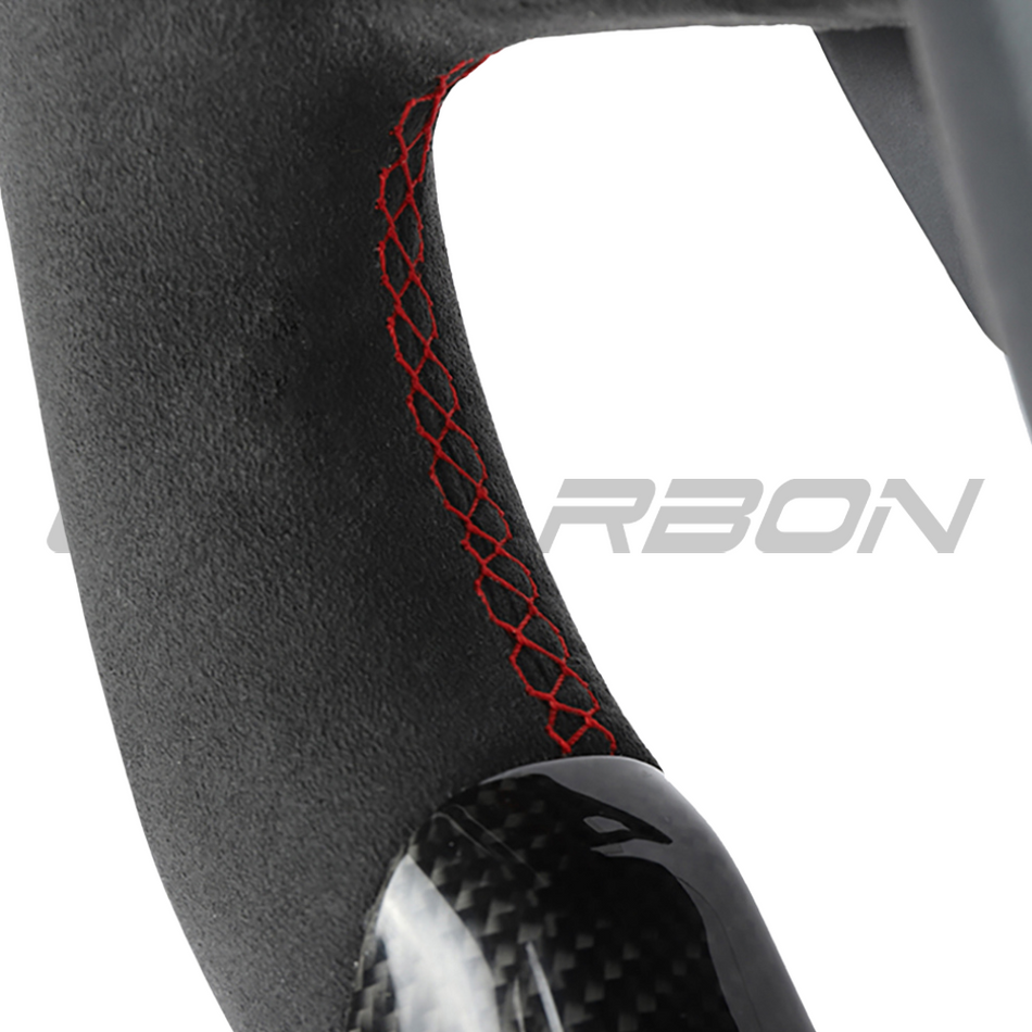 LAMBORGHINI URUS CARBON FIBRE / ALCANTARA LED FLAT BOTTOM CUSTOM STEERING WHEEL