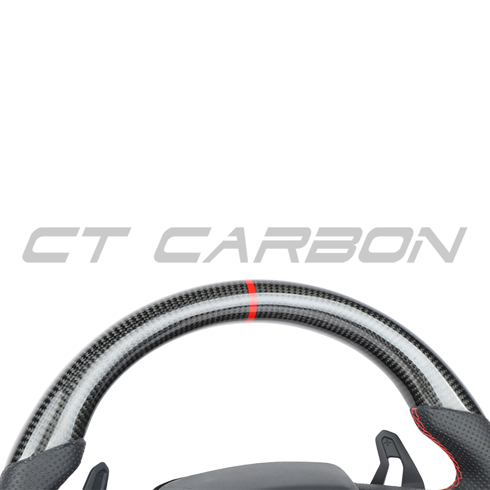 LAMBORGHINI URUS CARBON FIBRE / LEATHER FLAT BOTTOM CUSTOM STEERING WHEEL