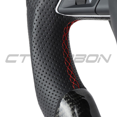 LAMBORGHINI URUS CARBON FIBRE / LEATHER FLAT BOTTOM CUSTOM STEERING WHEEL