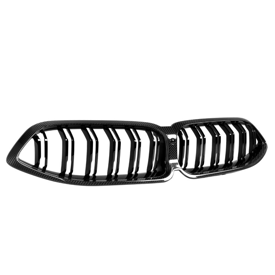 BMW 8 SERIES G14/G15/G16 LCI 2023+ CARBON FIBRE DOUBLE SLAT GRILLE-Accessories-CT CARBON-CT Carbon - High-quality carbon fiber and gloss black aerodynamic parts for premium sports and luxury vehicles.