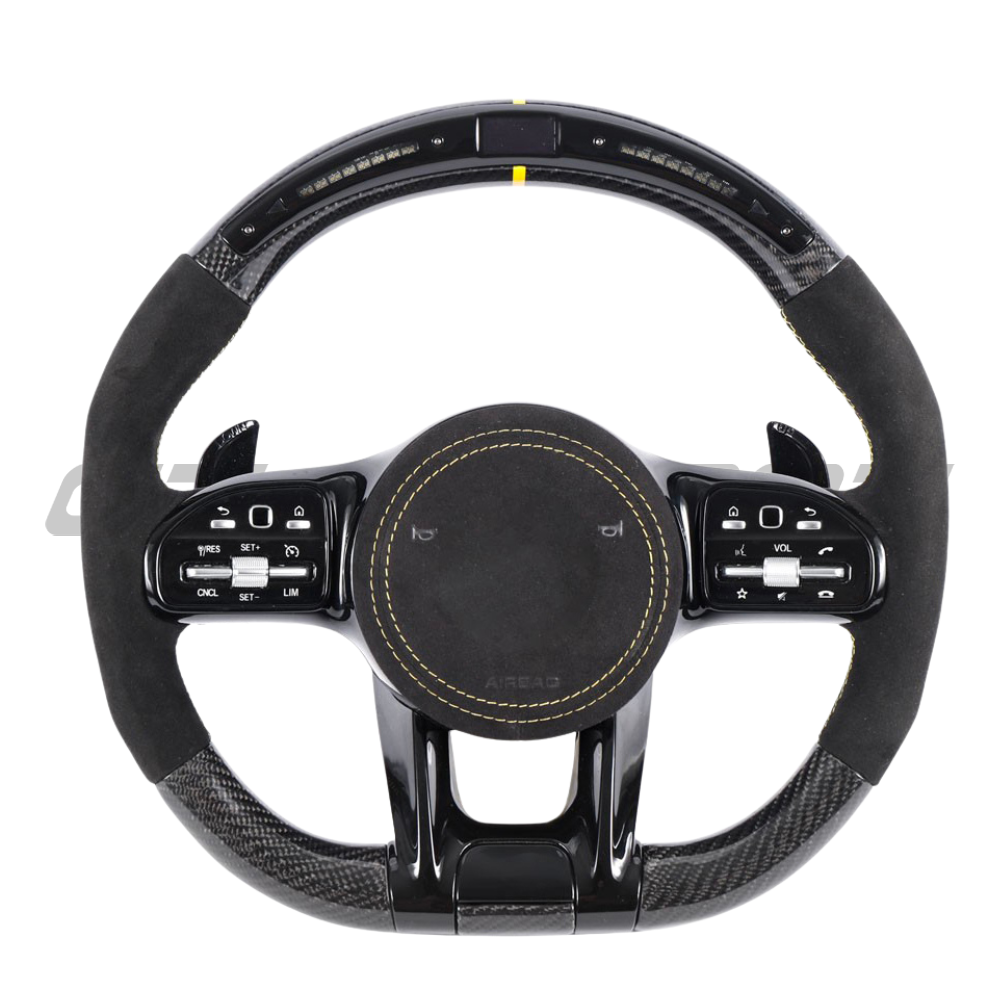 MERCEDES BENZ AMG CARBON FIBRE / ALCANATARA LED CUSTOM STEERING WHEEL