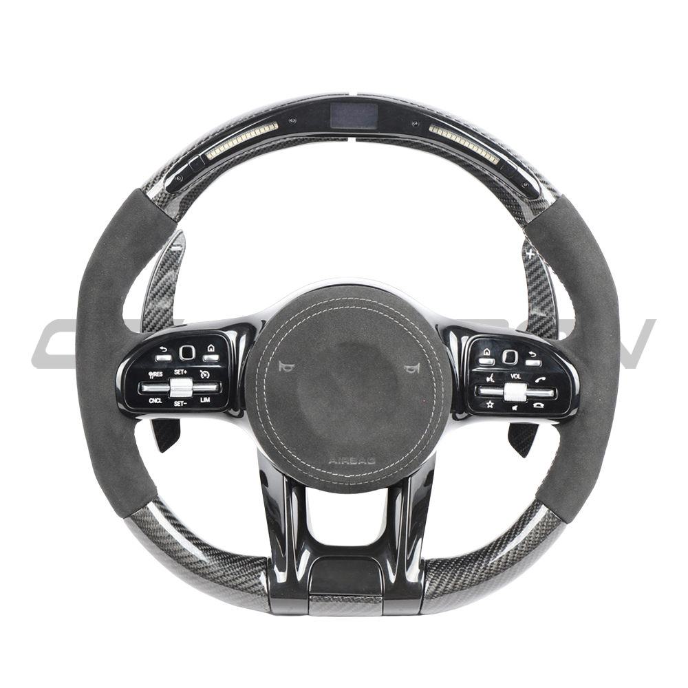 MERCEDES BENZ AMG CARBON FIBRE / ALCANATARA LED CUSTOM STEERING WHEEL