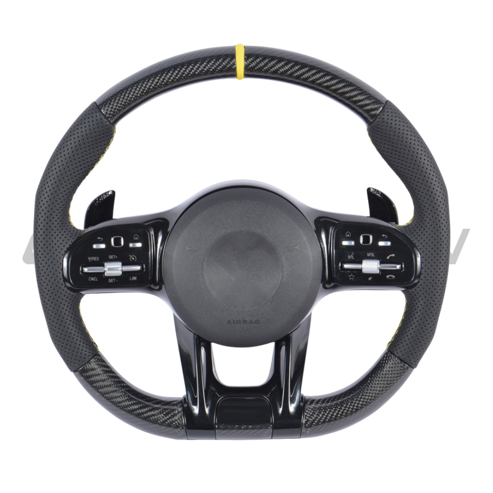 MERCEDES BENZ AMG CARBON FIBRE / LEATHER LED CUSTOM STEERING WHEEL