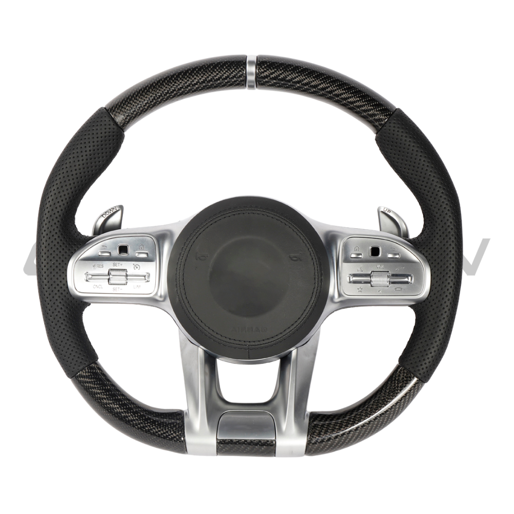 MERCEDES BENZ AMG CARBON FIBRE / LEATHER LED CUSTOM STEERING WHEEL