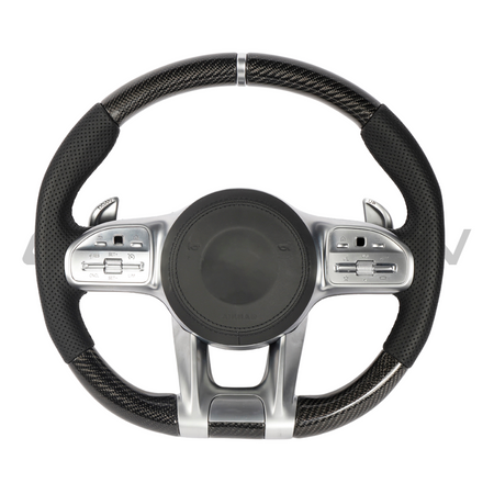 MERCEDES BENZ AMG CARBON FIBRE / LEATHER LED CUSTOM STEERING WHEEL