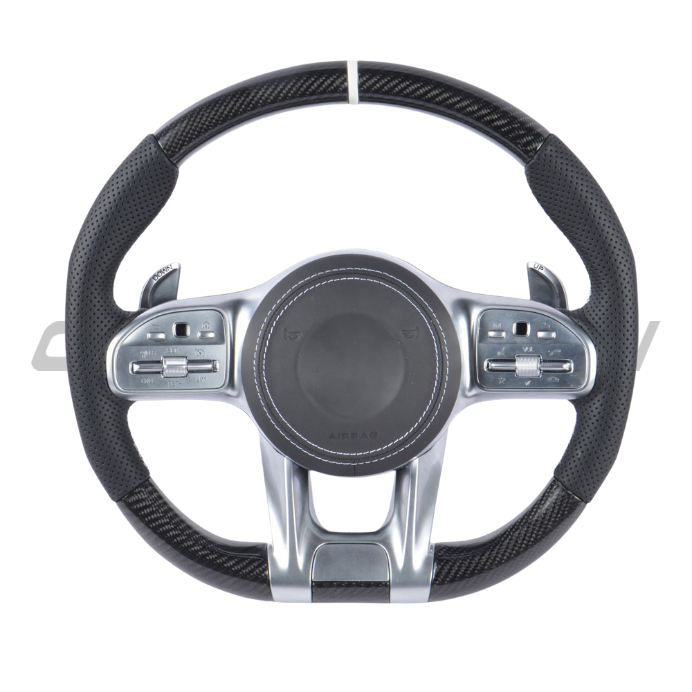 MERCEDES BENZ AMG CARBON FIBRE / LEATHER LED CUSTOM STEERING WHEEL