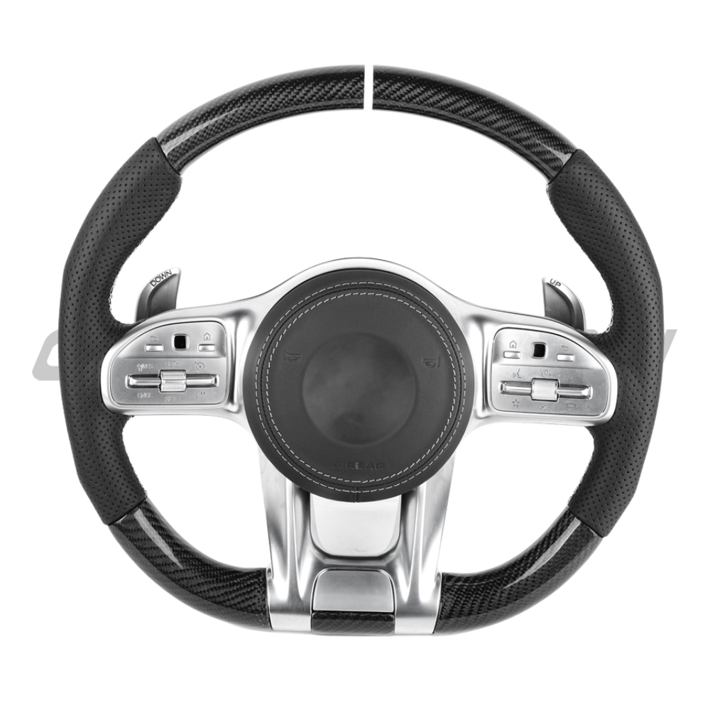 MERCEDES BENZ AMG CARBON FIBRE / LEATHER LED CUSTOM STEERING WHEEL