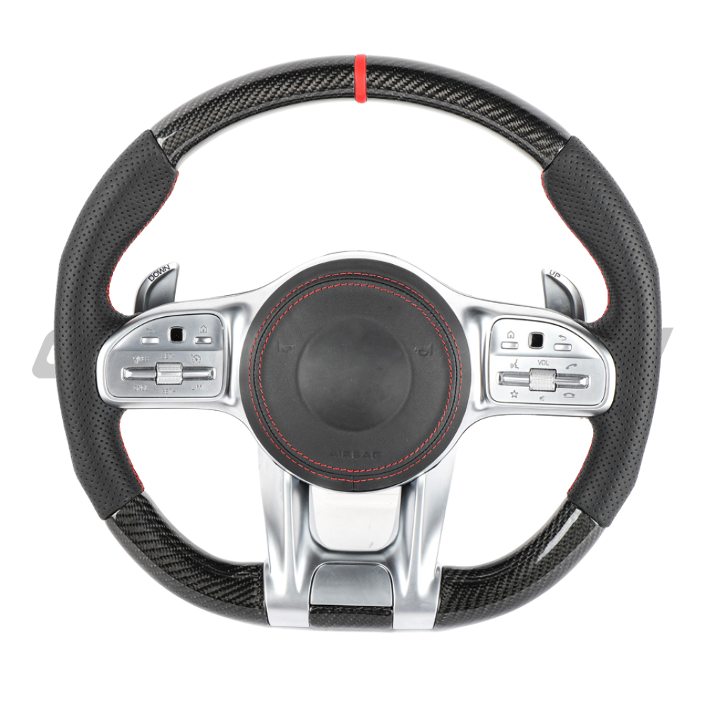 MERCEDES BENZ AMG CARBON FIBRE / LEATHER LED CUSTOM STEERING WHEEL