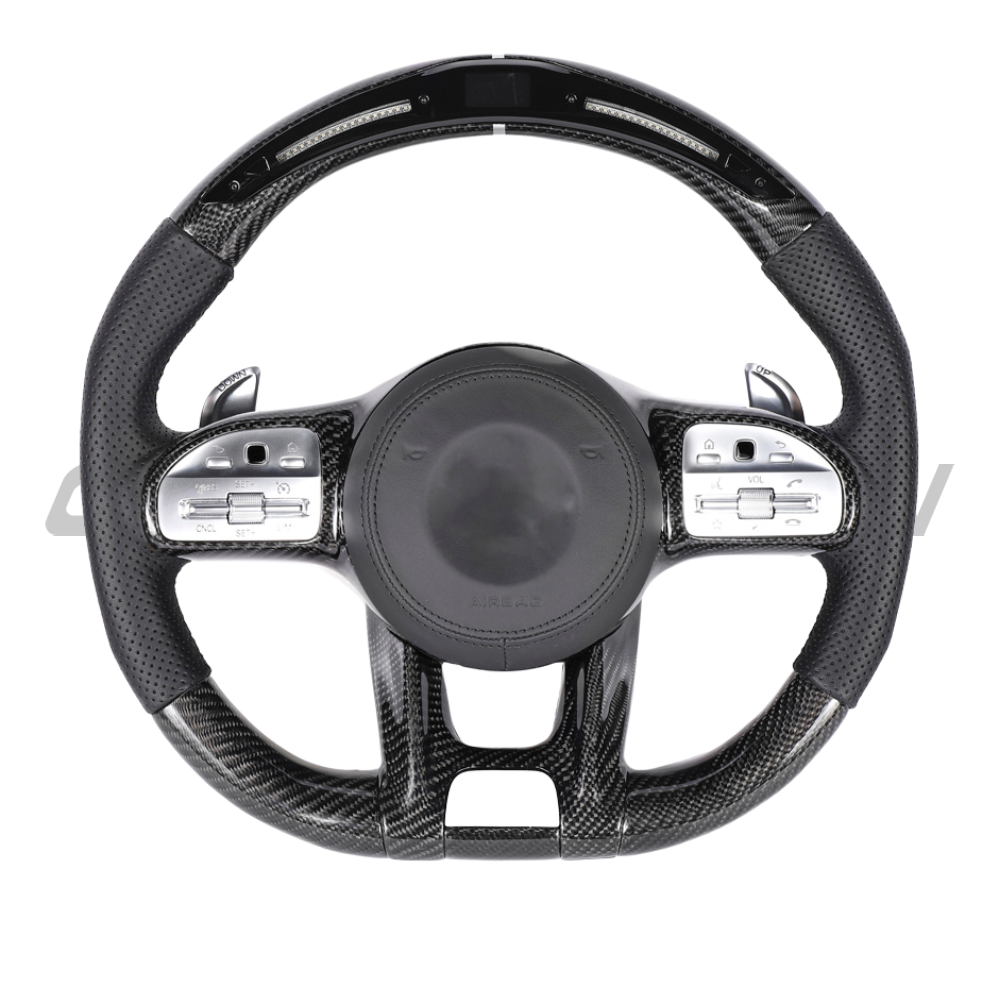 MERCEDES BENZ AMG CARBON FIBRE / LEATHER LED CUSTOM STEERING WHEEL