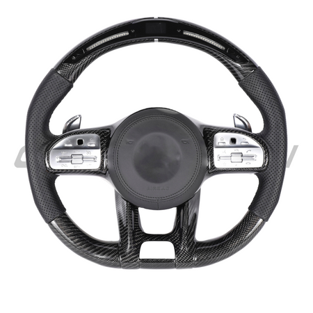 MERCEDES BENZ AMG CARBON FIBRE / LEATHER LED CUSTOM STEERING WHEEL