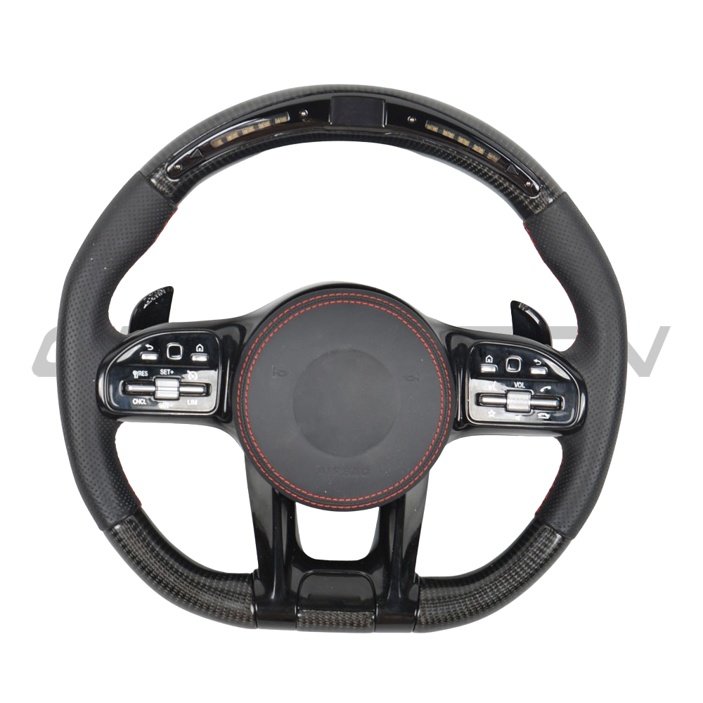 MERCEDES BENZ AMG CARBON FIBRE / LEATHER LED CUSTOM STEERING WHEEL