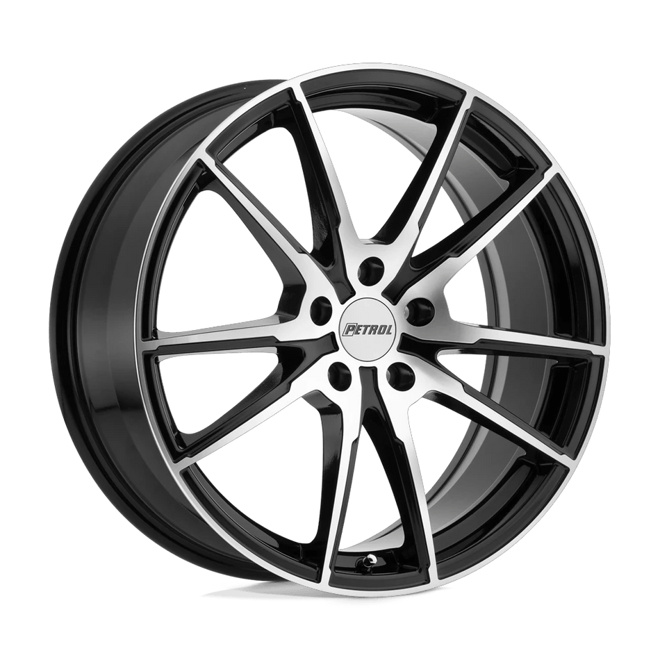 Petrol P0A 17x8 ET40 5x112 Gloss Black w/ Machined Cut Face
