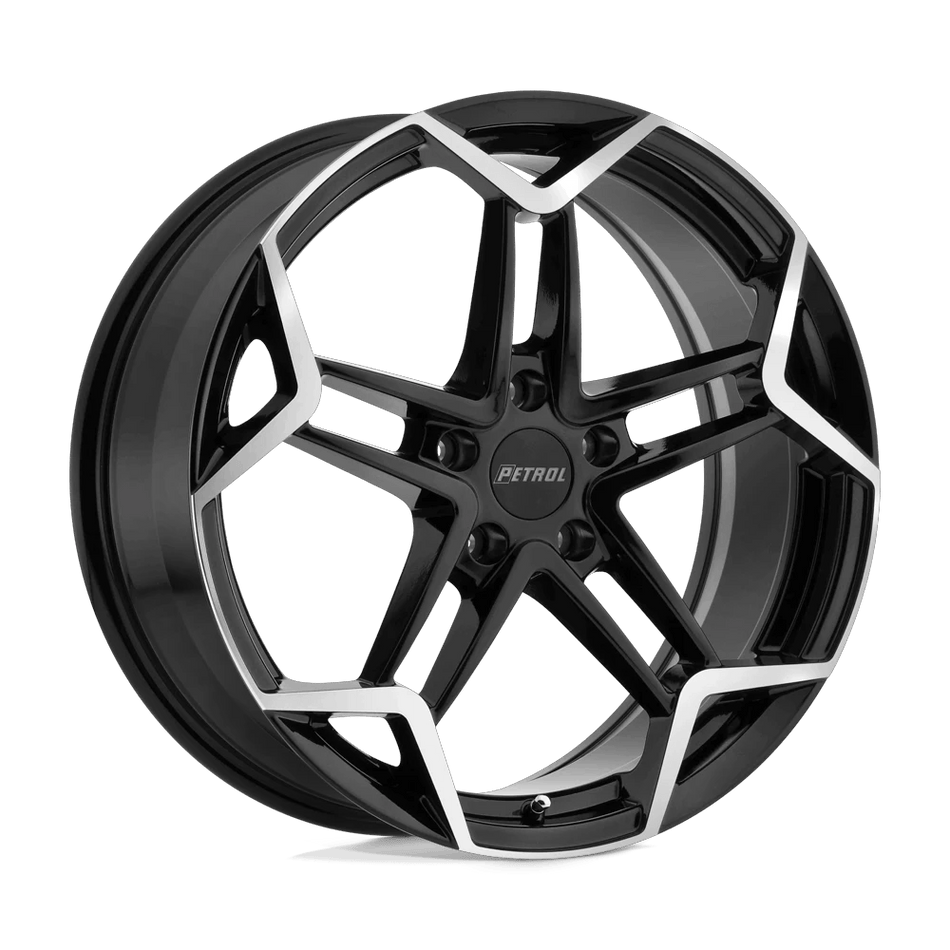 Petrol P1A 17x8 ET40 5x112 Gloss Black w/ Machined Cut Face