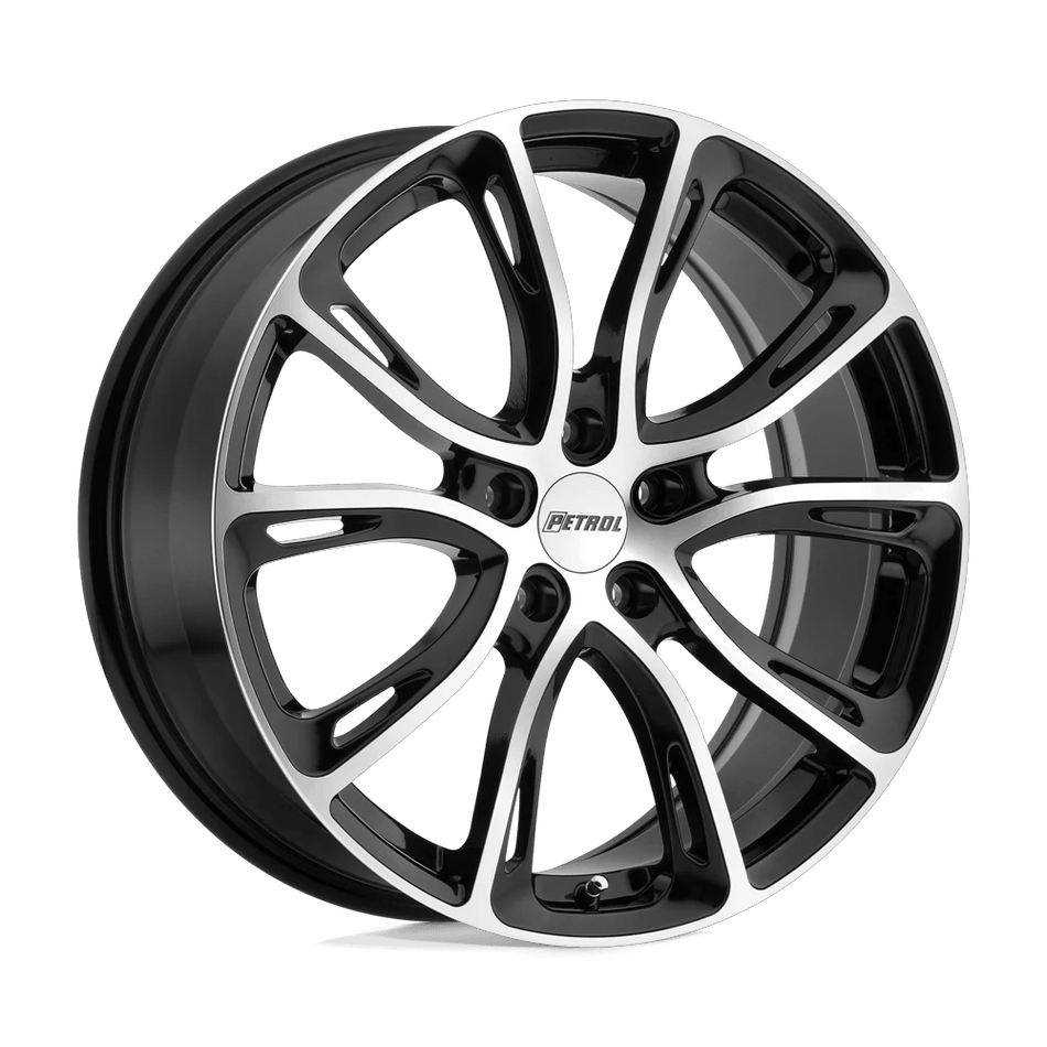 Petrol P5A 17x7.5 ET35 5x100 Gloss Black w/ Machined Cut Face