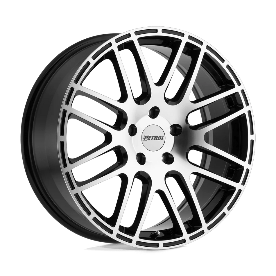 Petrol P6A 17x7.5 ET32 5x112 Gloss Black w/ Machined Cut Face