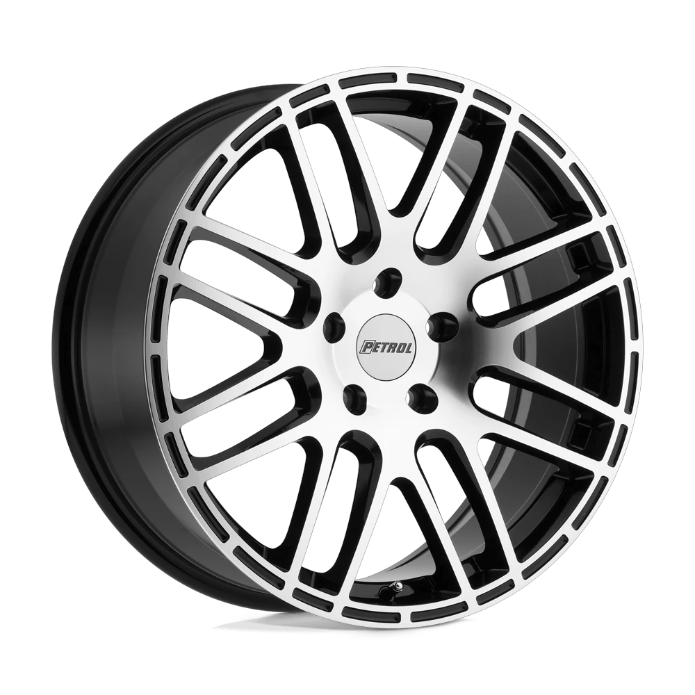 Petrol P6A 17x7.5 ET40 4x100 Gloss Black w/ Machined Cut Face